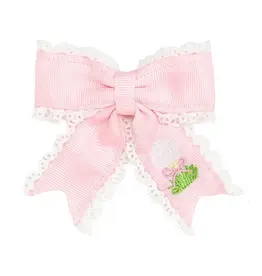 Sweet  Wink- Golf Tee Embroidered Lace Bow Clip