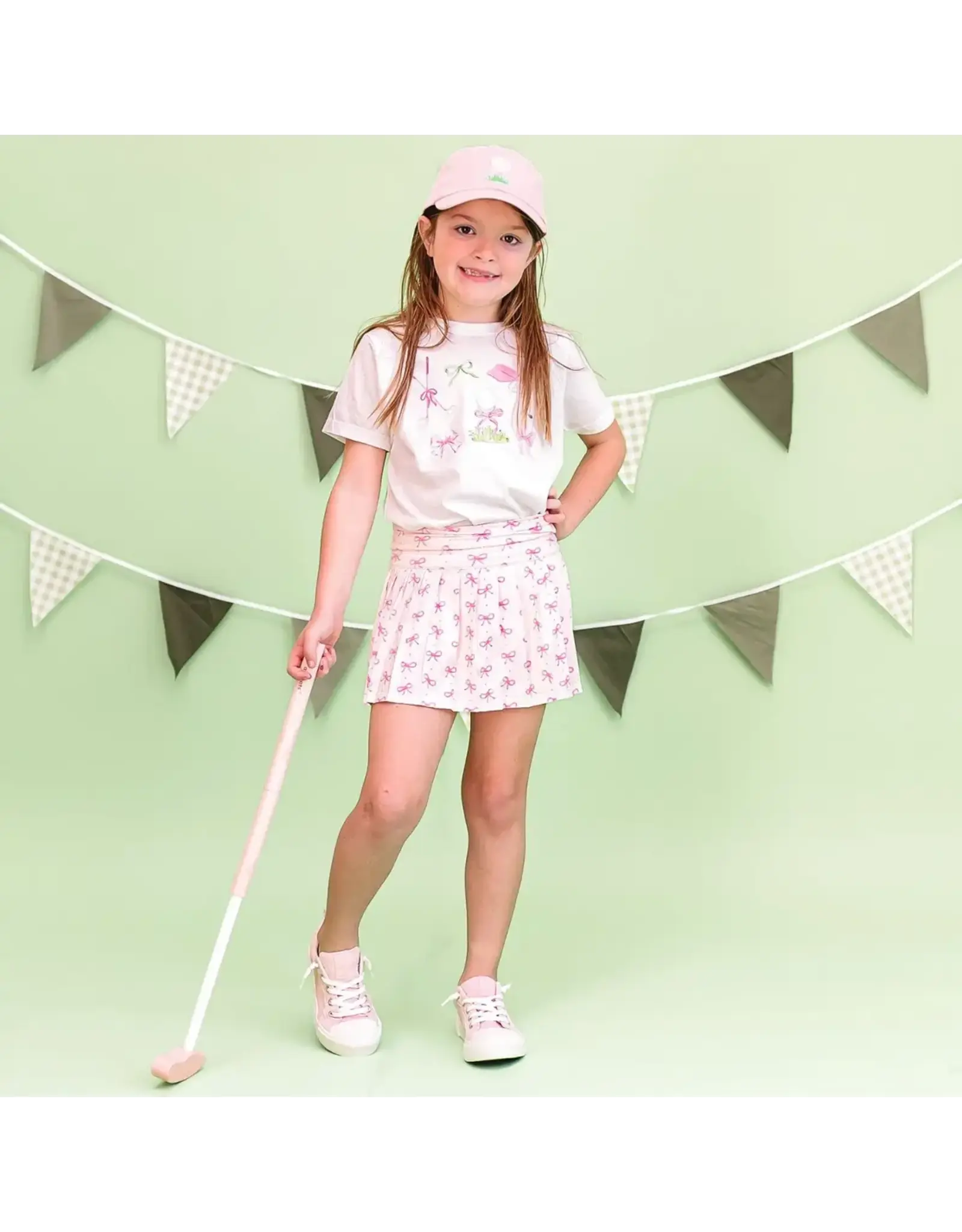 Sweet Wink- Pink Bow Athletic Skort