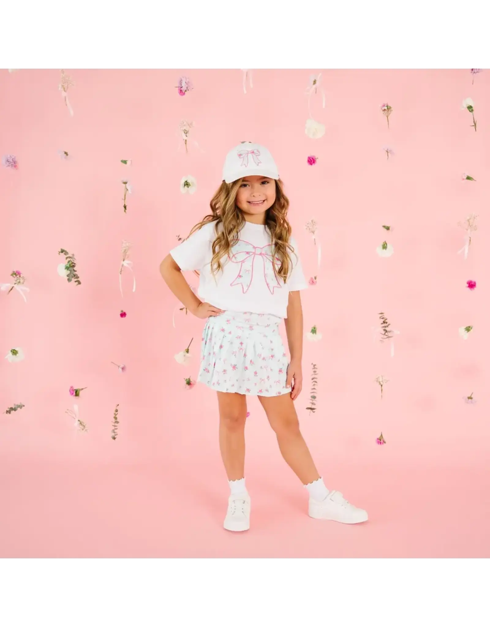 Sweet Wink Sweet Wink- Sky Blue Floral Athletic Skort