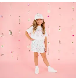 Sweet Wink- Sky Blue Floral Athletic Skort