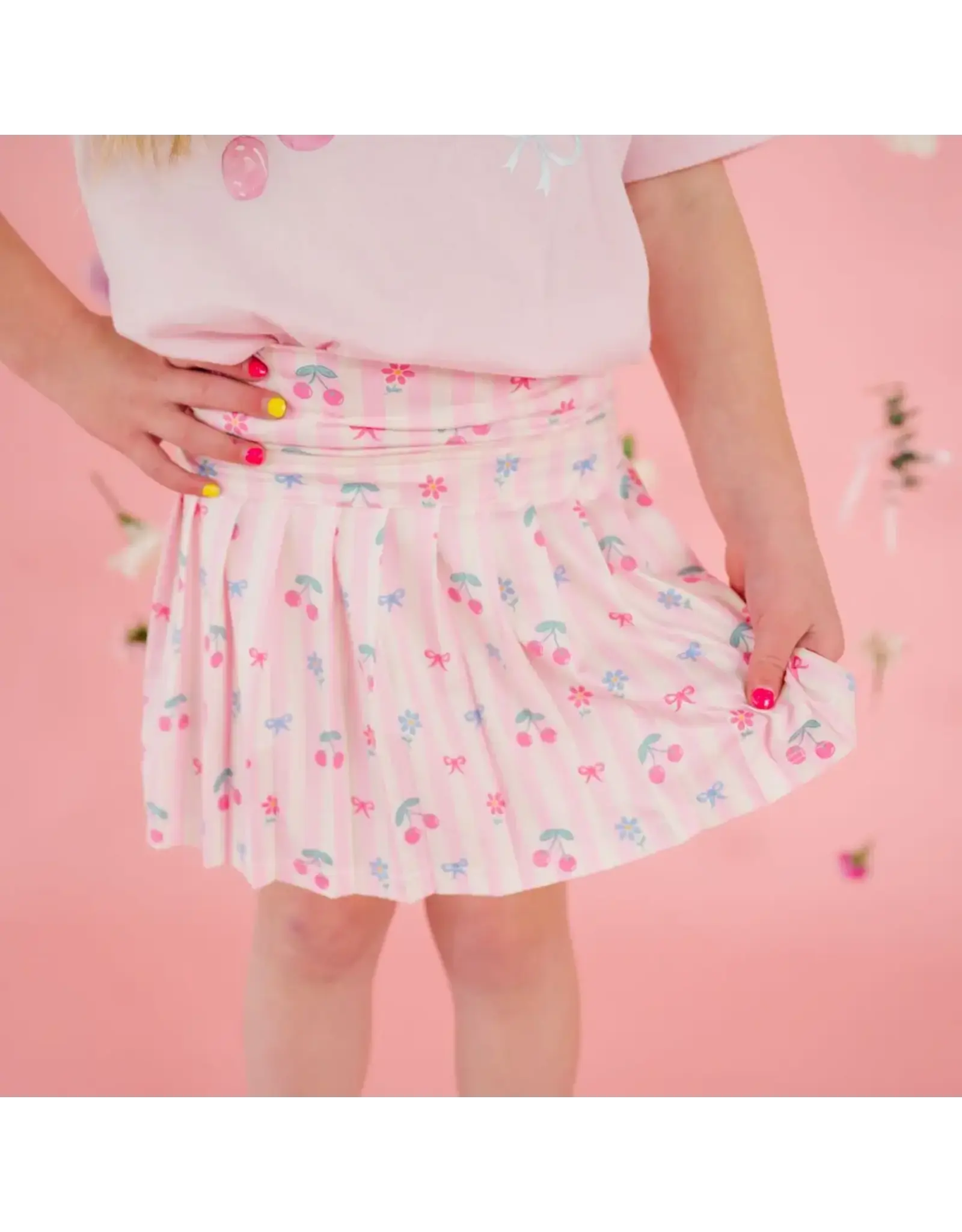 Sweet Wink- Cherry Bow Athletic Skort