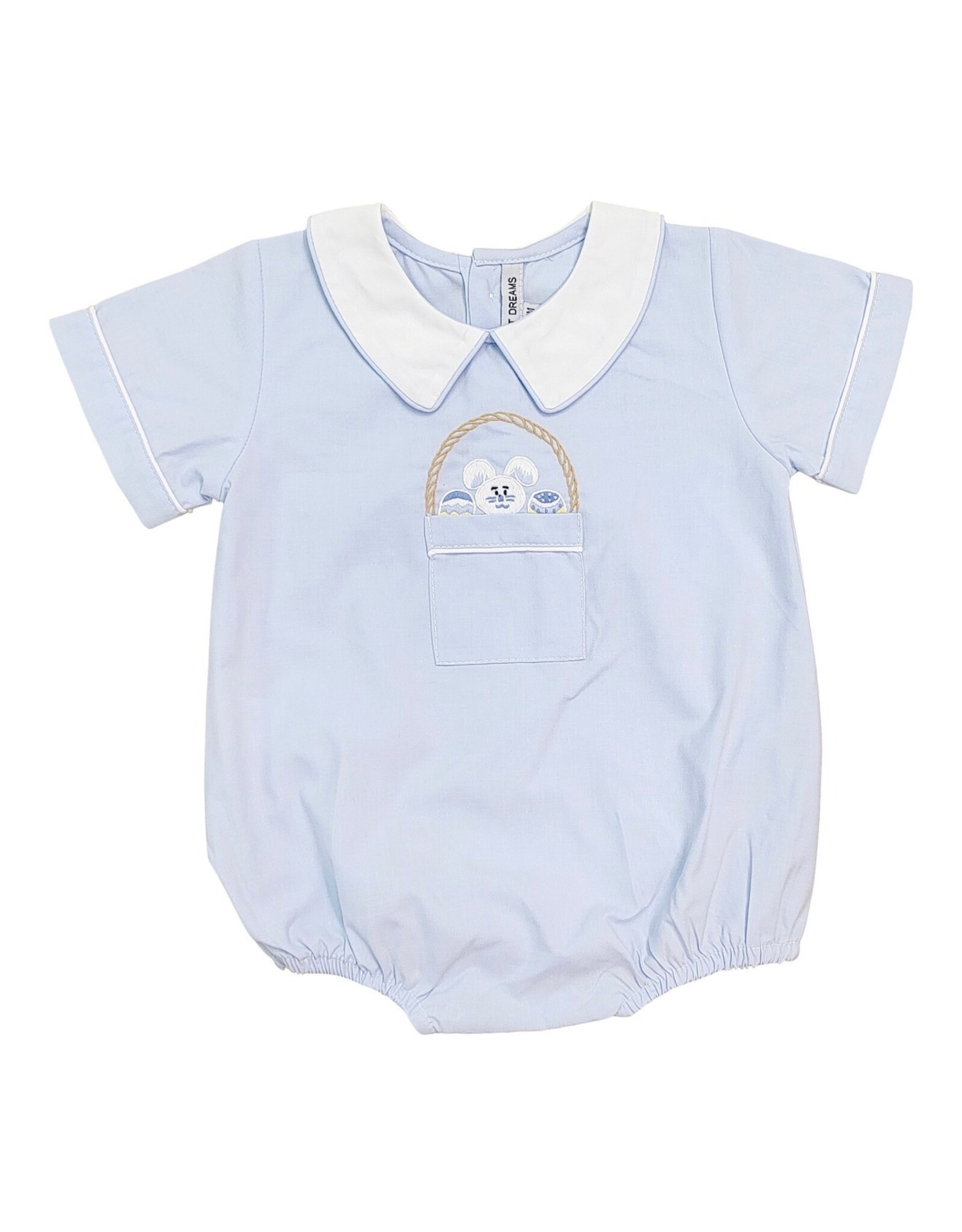 Sweet Dreams- Bunny & Basket Emb Blue Bubble