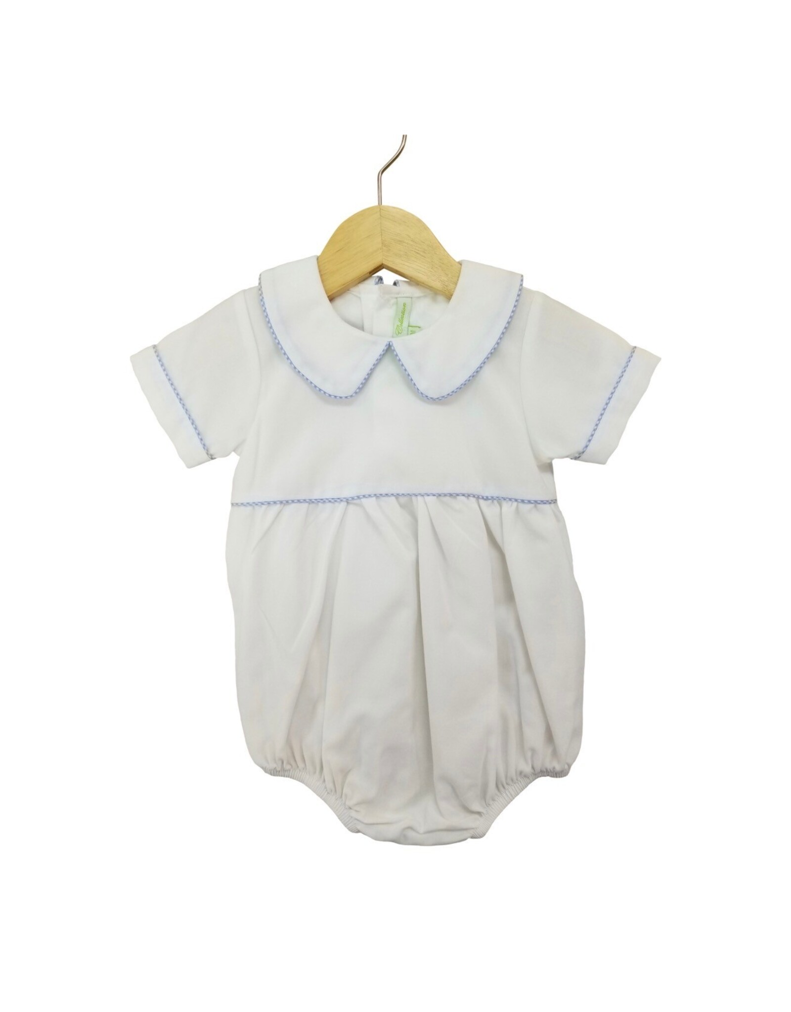 Sweet Dreams- White Bubble w/Blue Gingham Trim