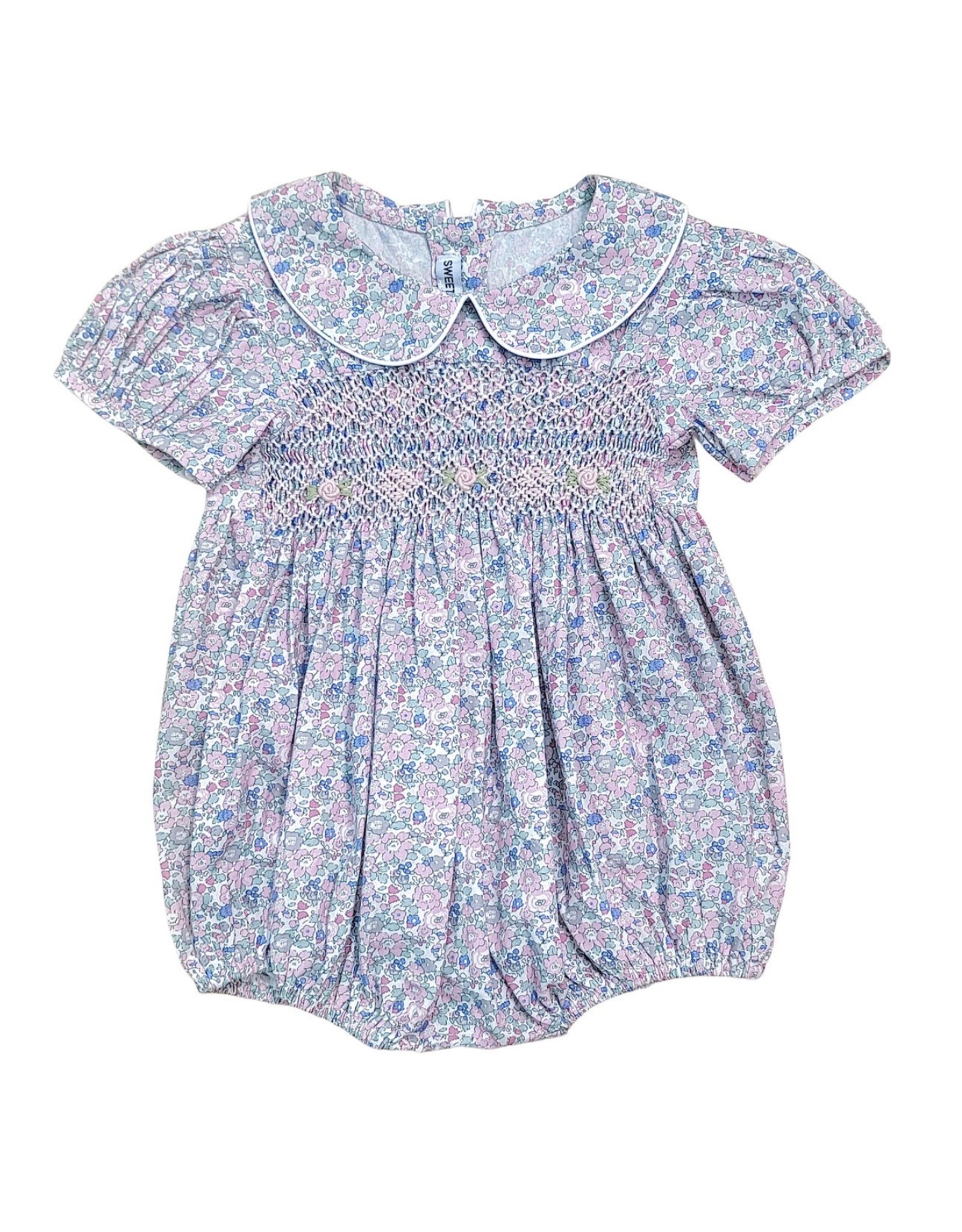 Sweet Dreams- Lily Floral Print Smocked Bubble