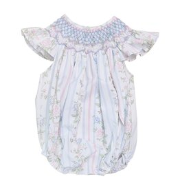 Sweet Dreams- Valerie Floral Rose Vine Print Smocked Bubble