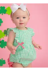 Ruffle Butts Ruffle Butts- Classic Spring Bud Gingham Ruffle Bubble Romper