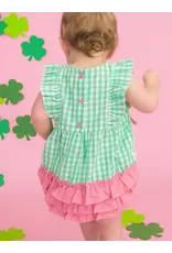 Ruffle Butts Ruffle Butts- Classic Spring Bud Gingham Ruffle Bubble Romper