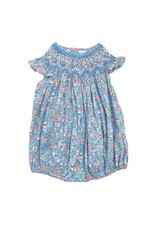 Sweet Dreams- Amelia Teal Floral Print Smocked Bubble
