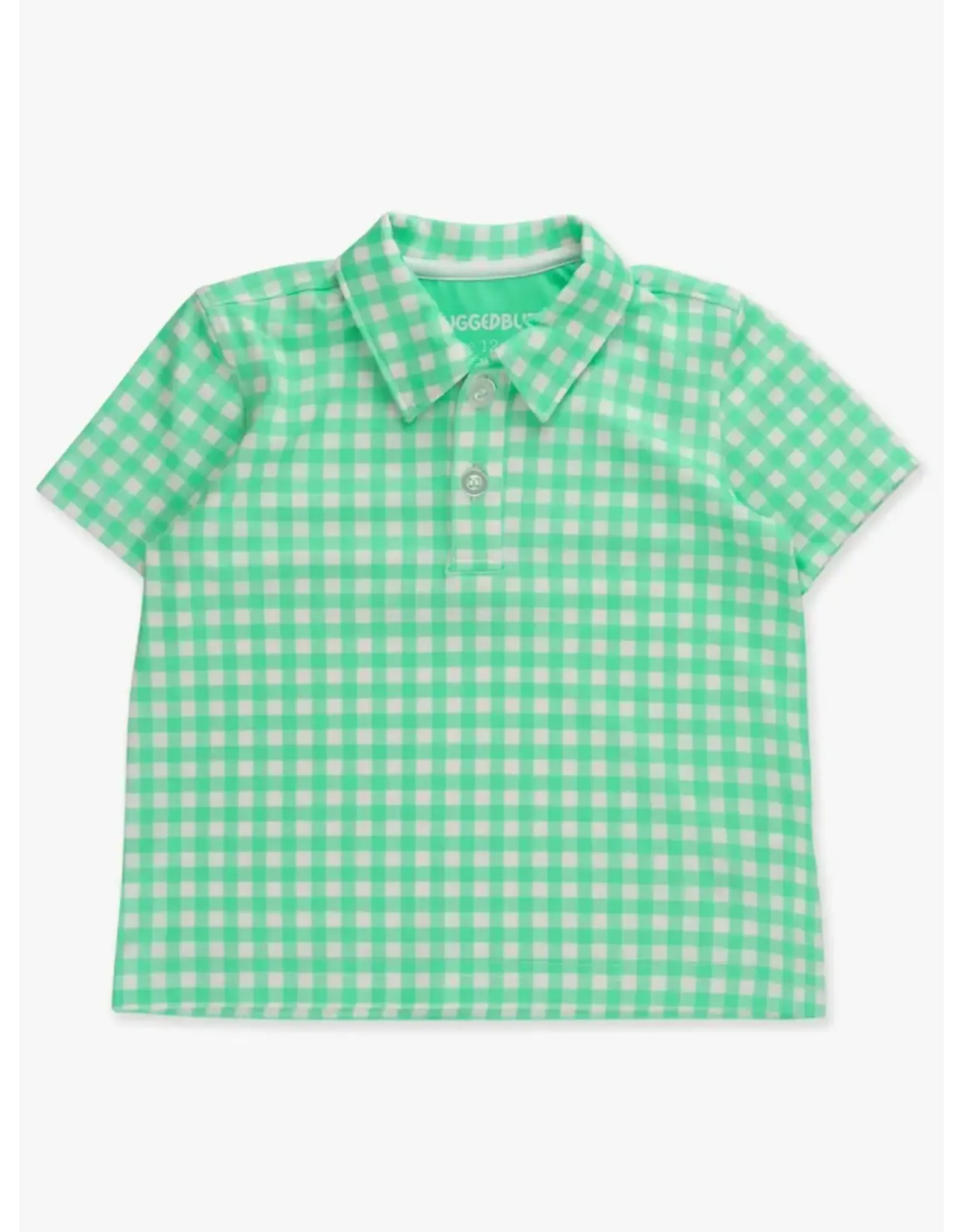 Ruffle Butts Ruffle Butts- Classic Spring Green Gingham Performance Polo
