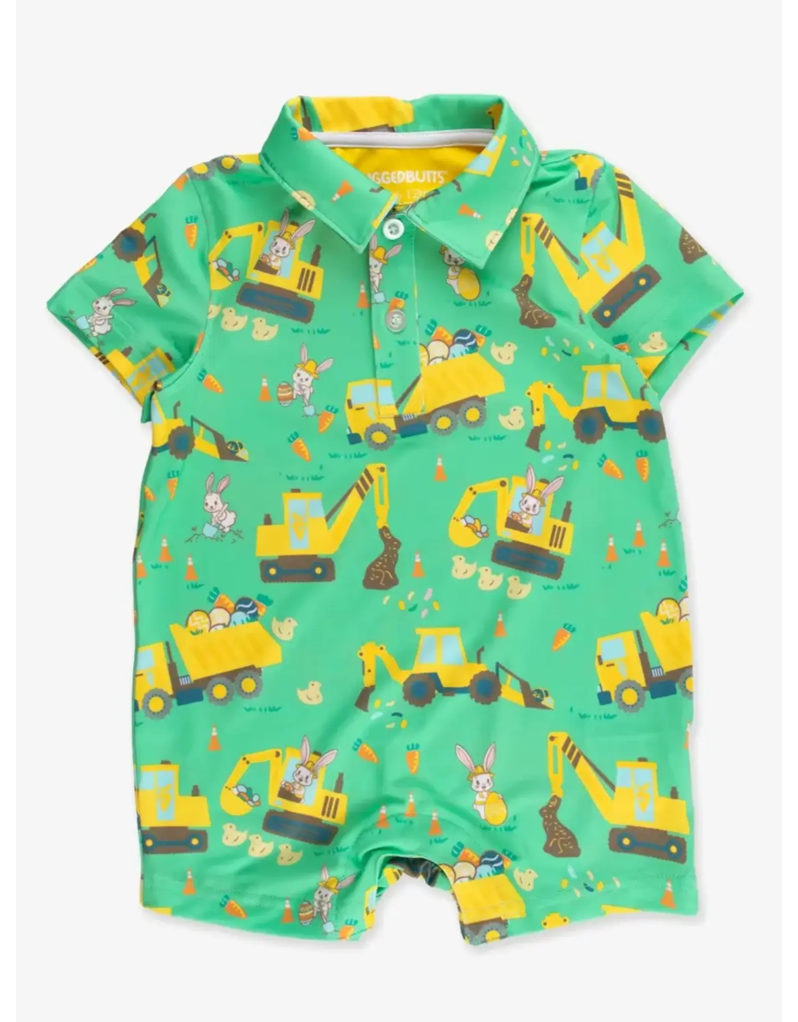 Ruffle Butts Ruffle Butts- Bunny Builders Performance Polo Romper