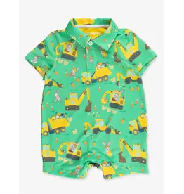 Ruffle Butts Ruffle Butts- Bunny Builders Performance Polo Romper