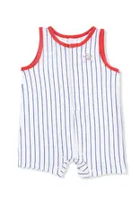 Angel Dear Angel Dear- Baseball Stripe Shortie Romper