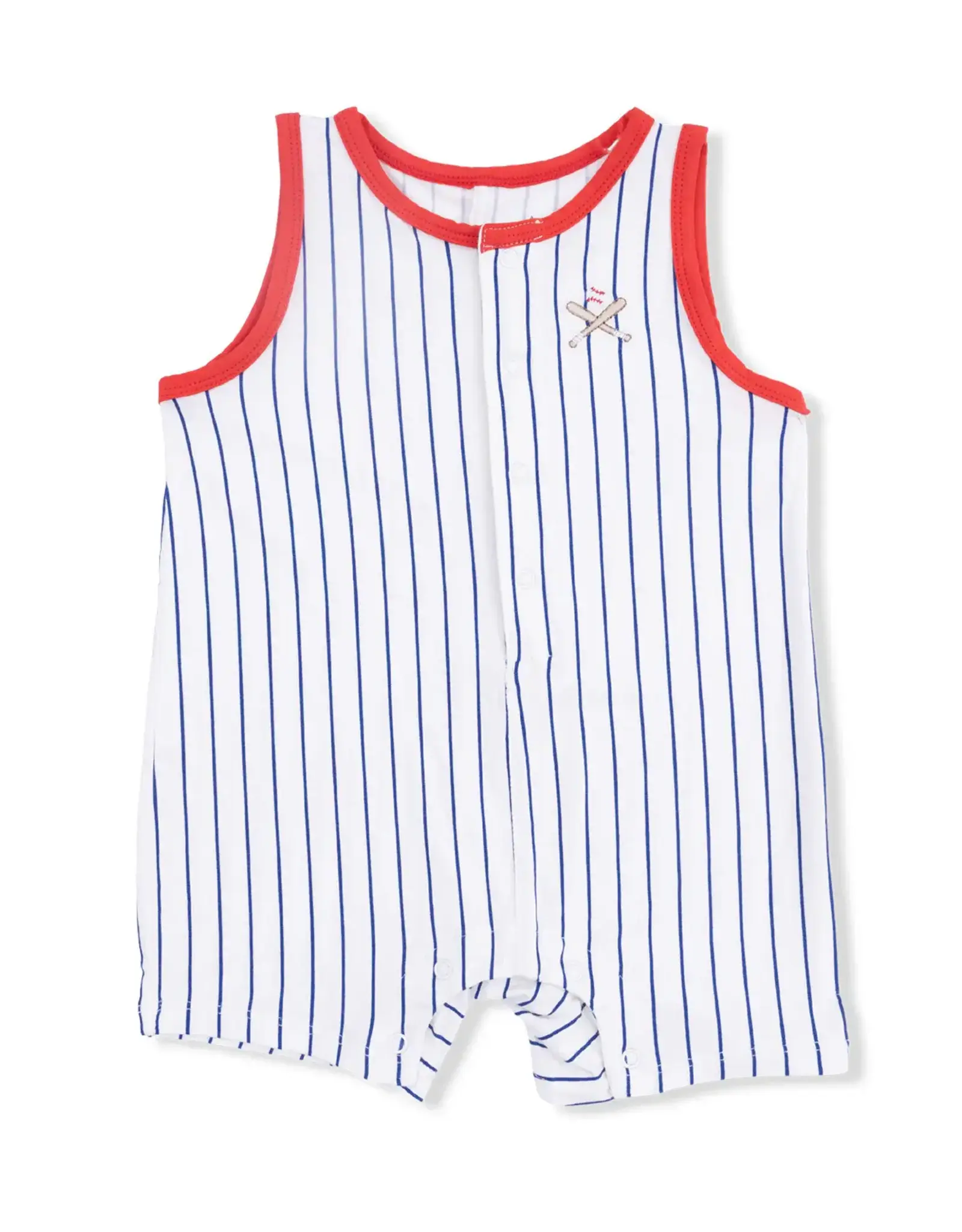 Angel Dear Angel Dear- Baseball Stripe Shortie Romper