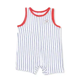 Angel Dear Angel Dear- Baseball Stripe Shortie Romper