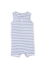 Angel Dear Angel Dear- Navy Stripe Henley Romper