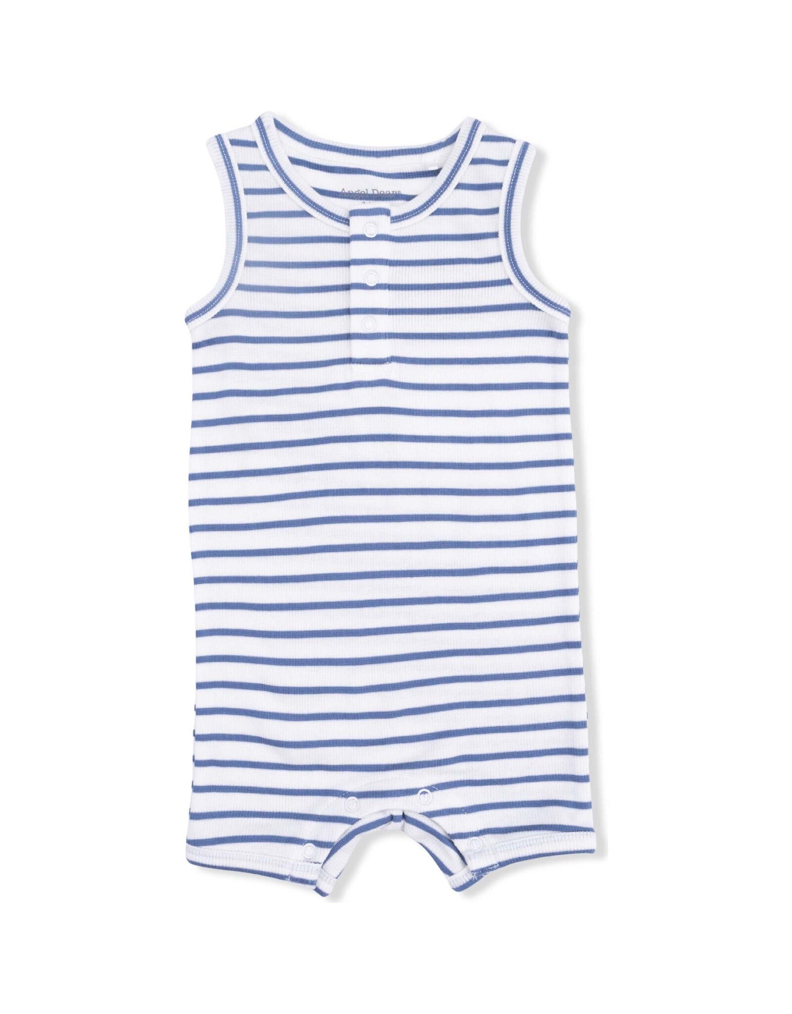 Angel Dear Angel Dear- Navy Stripe Henley Romper