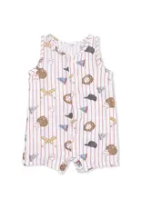 Angel Dear Angel Dear- Vintage Baseball Stripe Romper