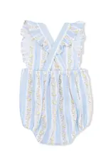Angel Dear Angel Dear- Blue Odalys Floral Stripe Sunsuit