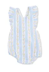 Angel Dear Angel Dear- Blue Odalys Floral Stripe Sunsuit