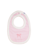 Mudpie Mud Pie- Crochet Bow Gingham Bib