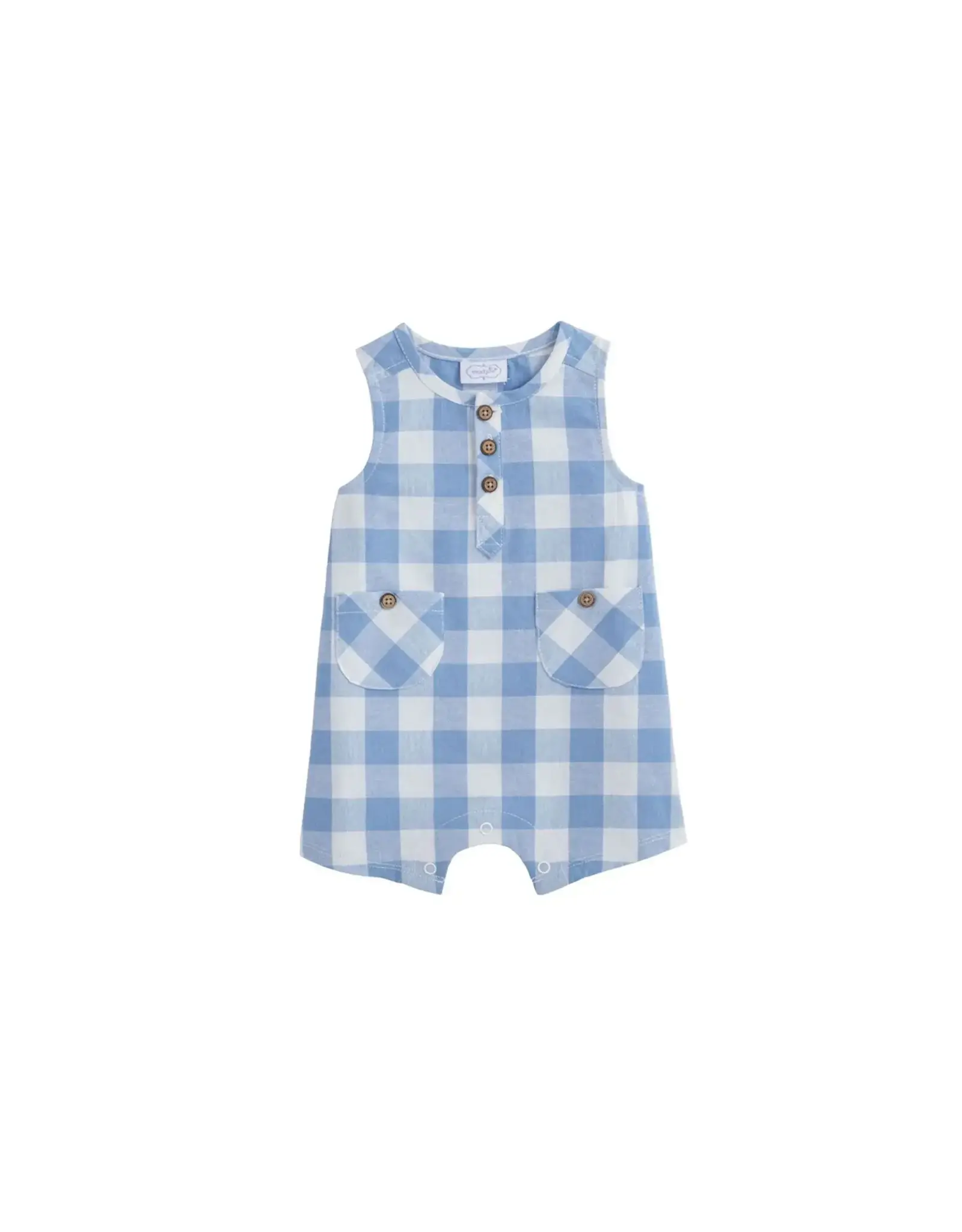 Mudpie Mud Pie- Blue Check Romper