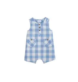 Mudpie Mud Pie- Blue Check Romper