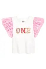 Mudpie Mud Pie - "ONE" Bejeweled Birthday Tee 12-18M