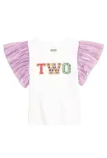 Mudpie Mud Pie - "TWO" Bejeweled Birthday Tee 24M/2T