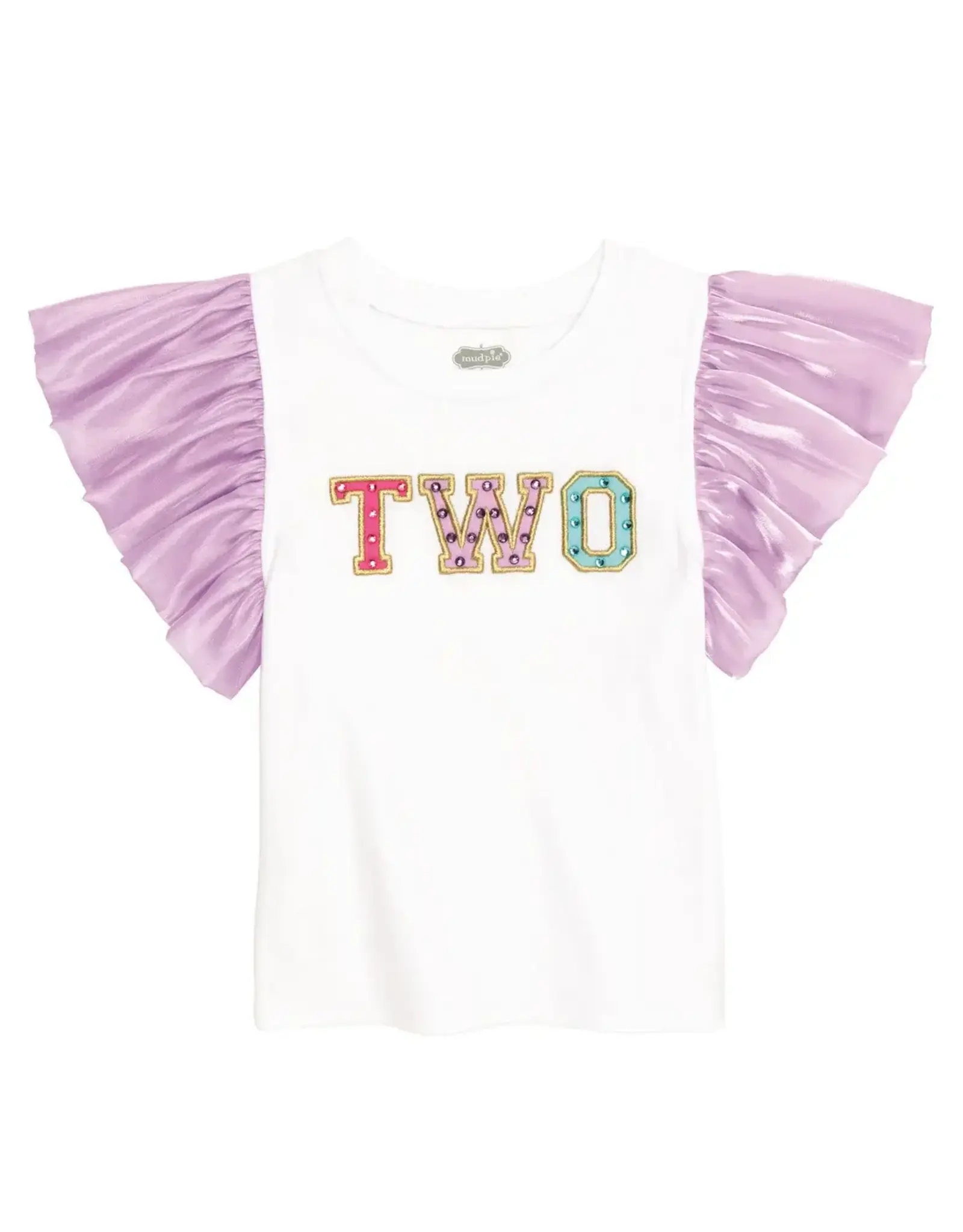 Mudpie Mud Pie - "TWO" Bejeweled Birthday Tee 24M/2T