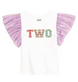Mudpie Mud Pie - "TWO" Bejeweled Birthday Tee 24M/2T