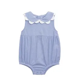 Mudpie Mud Pie- Blue Gingham Scalloped Bubble