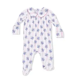 Angel Dear Angel Dear- Stripe Dot Roses Peter Pan Snap Footie