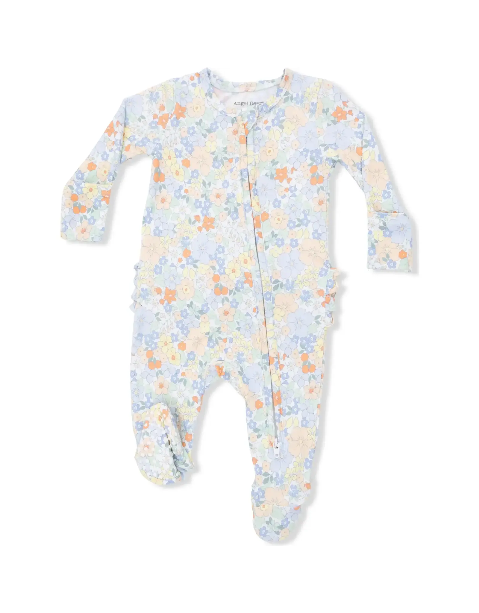 Angel Dear Angel Dear- Georgia Floral Ruffle Two-Way Zip Footie