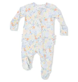 Angel Dear Angel Dear- Georgia Floral Ruffle Two-Way Zip Footie