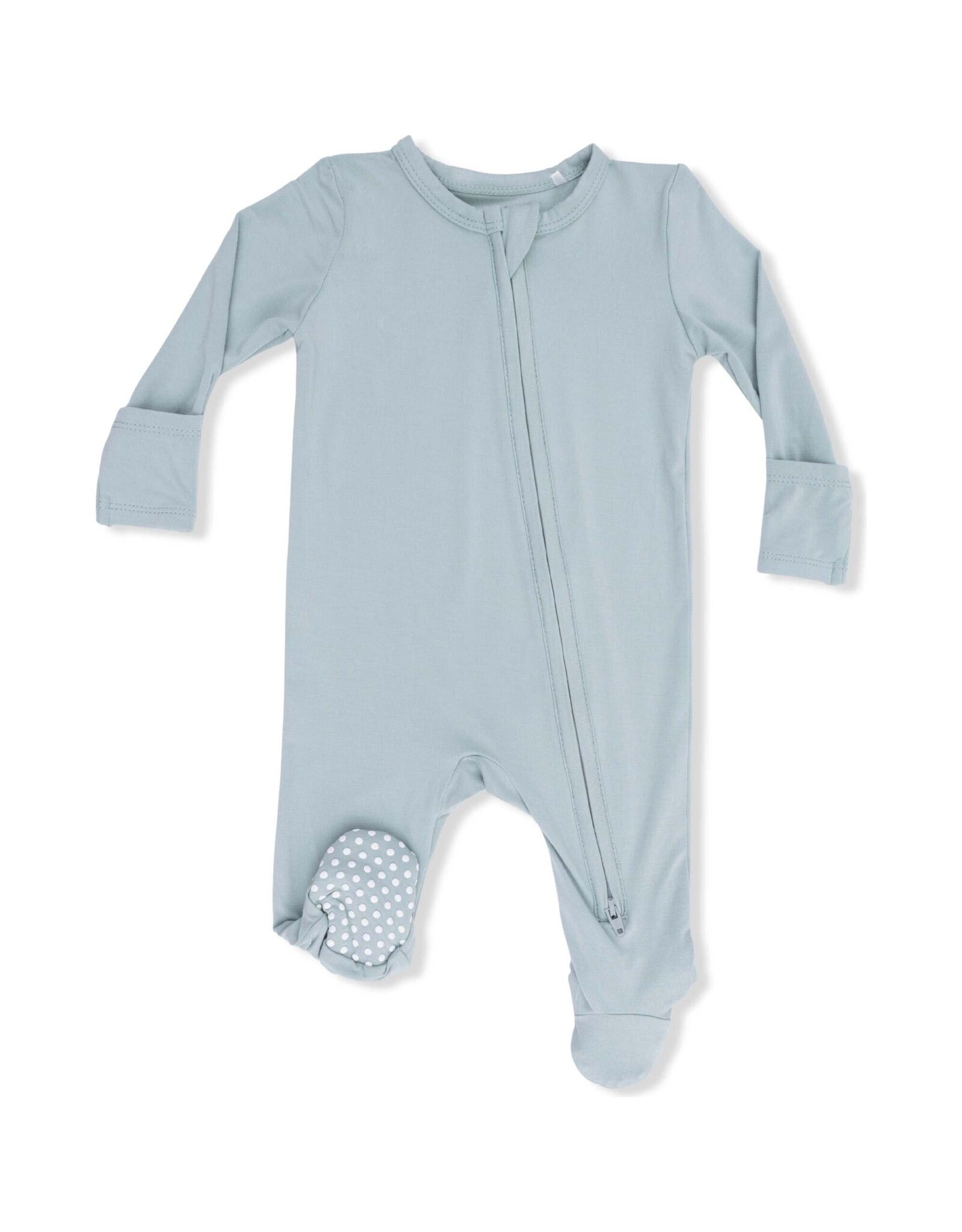 Angel Dear Angel Dear- Solid Jadeite Green Two-Way Zipper Footie