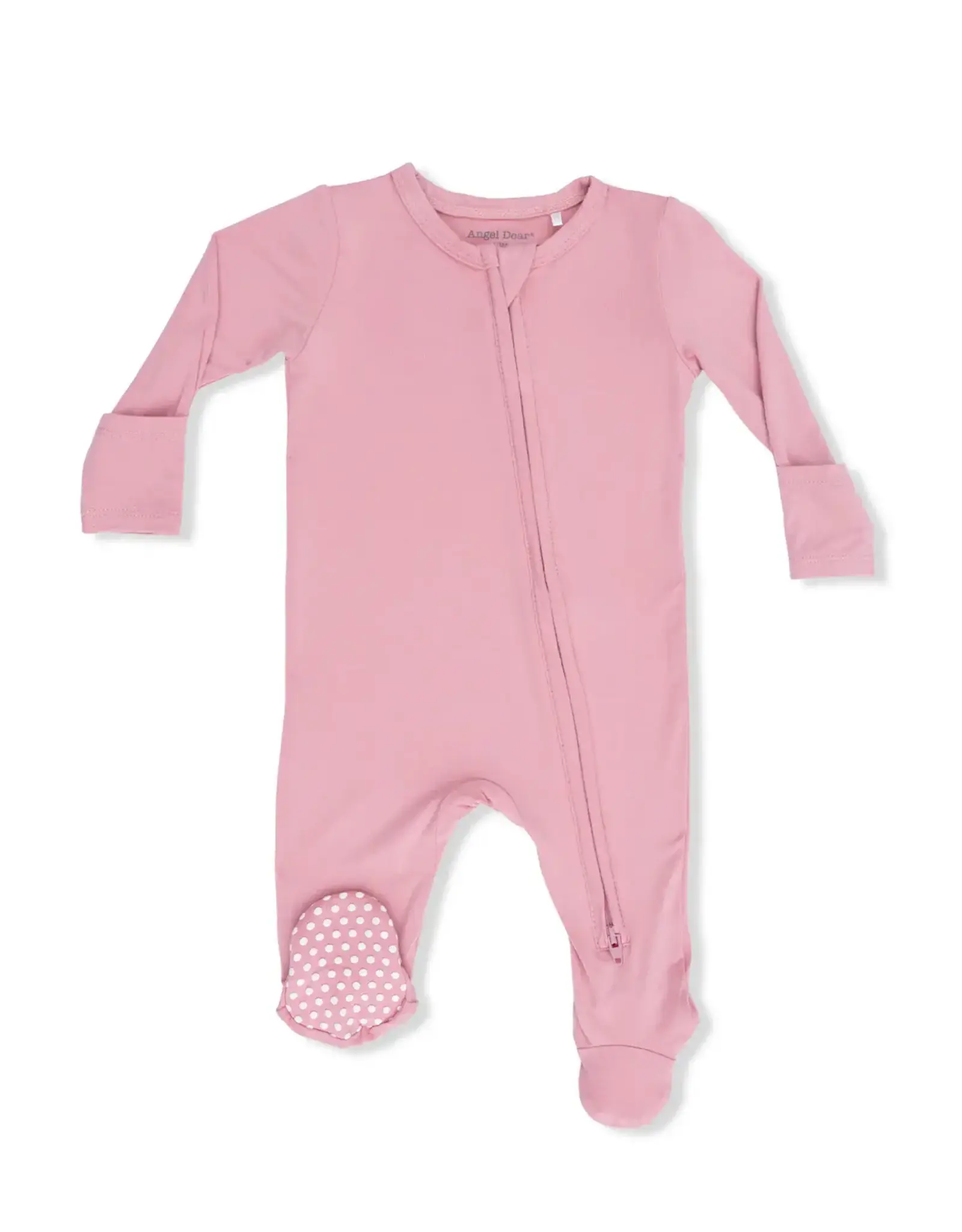 Angel Dear Angel Dear- Solid Rose Elegance Two-Way Zip Footie