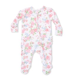 Angel Dear Angel Dear- Cute Little Roses Ruffle Two-Way Zip Footie