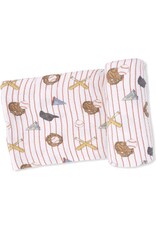Angel Dear Angel Dear- Vintage Baseball Stripe Swaddle Blanket