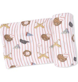 Angel Dear Angel Dear- Vintage Baseball Stripe Swaddle Blanket