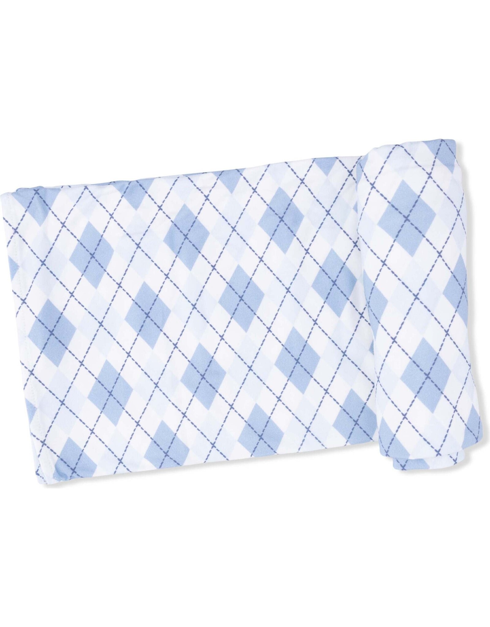 Angel Dear Angel Dear- Blue Argyle Swaddle Blanket