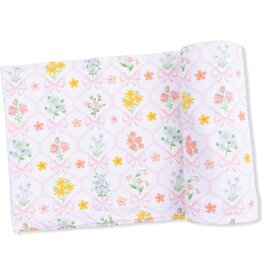 Angel Dear Angel Dear- Spring Blooms Bow Trellis Swaddle Blanket