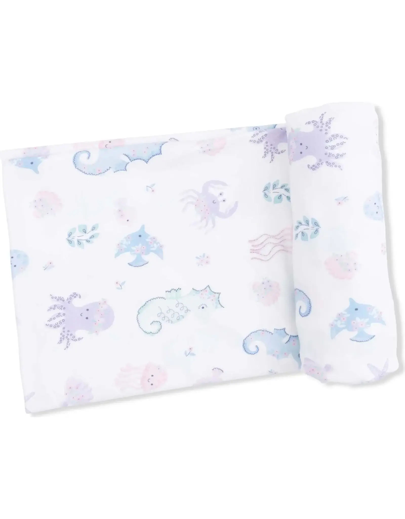 Angel Dear Angel Dear- Floral Sea Creatures Swaddle Blanket