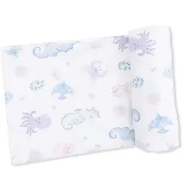 Angel Dear Angel Dear- Floral Sea Creatures Swaddle Blanket