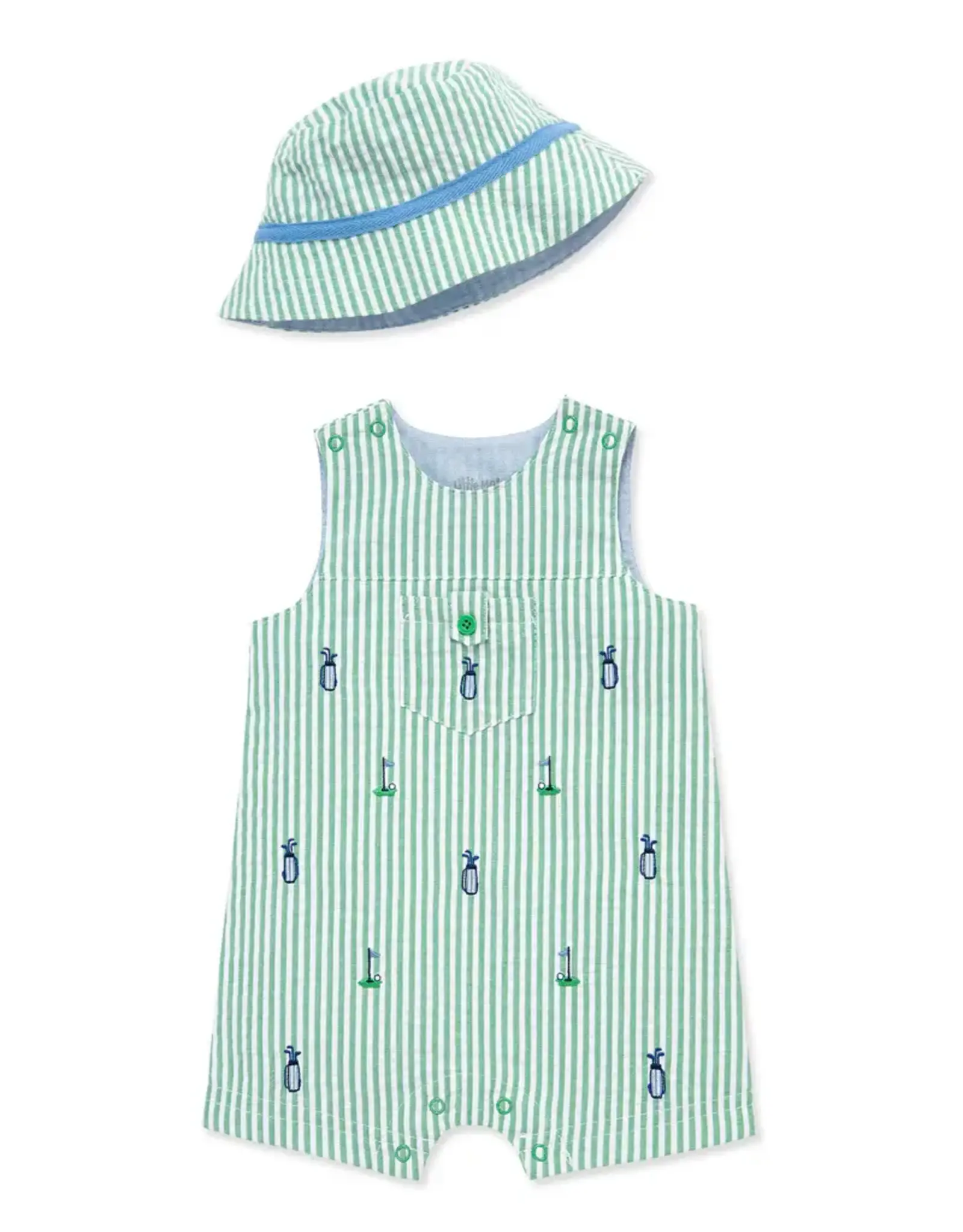 Little Me Little Me- Golf Sunsuit & Hat Set