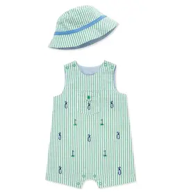 Little Me Little Me- Golf Sunsuit & Hat Set