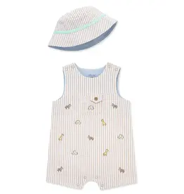 Little Me Little Me- Safari Sunsuit & Hat Set