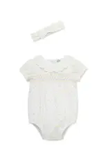 Little Me Little Me- Smocked Dot Bubble & HB