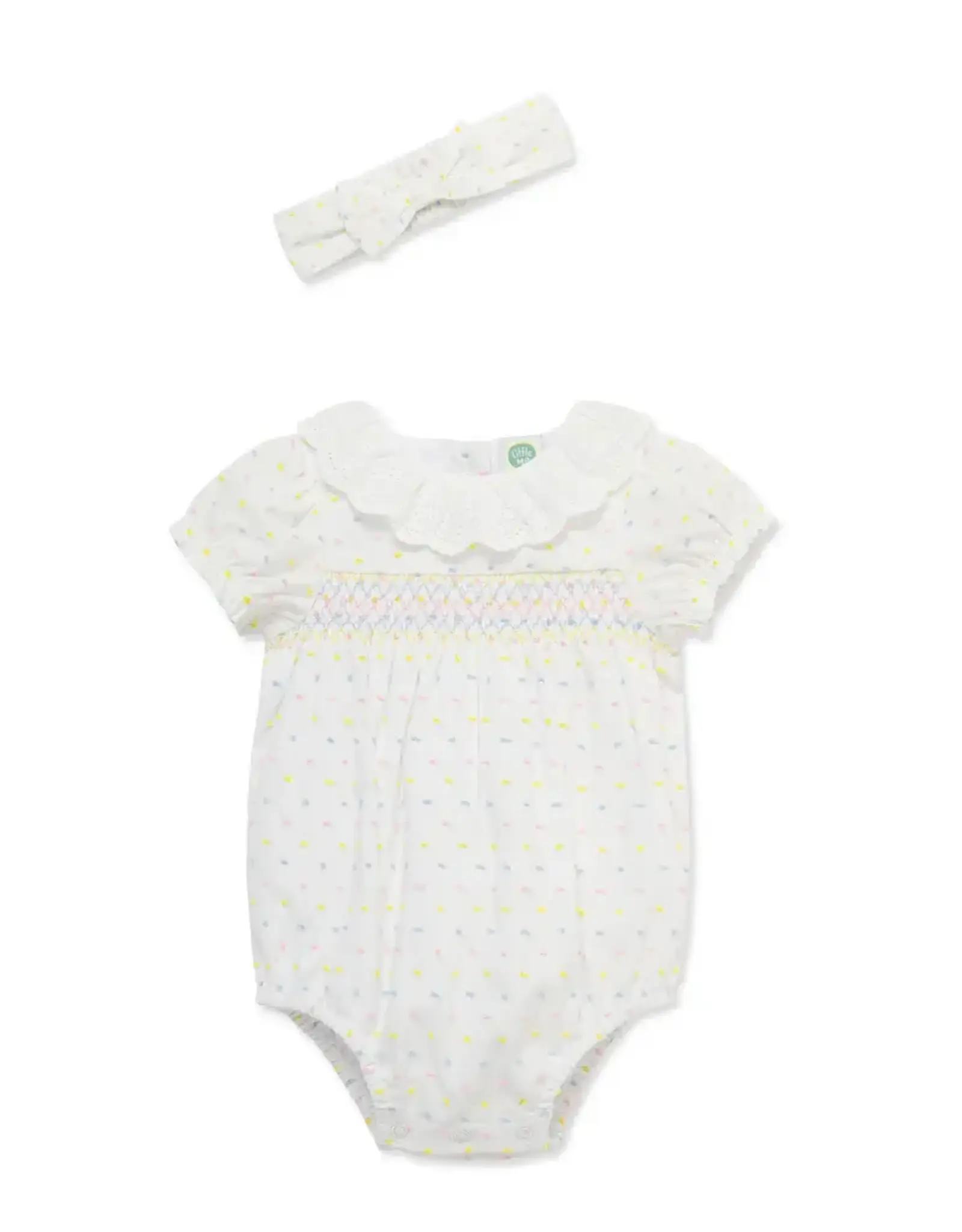 Little Me Little Me- Smocked Dot Bubble & HB