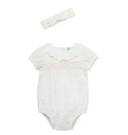 Little Me Little Me- Smocked Dot Bubble & HB