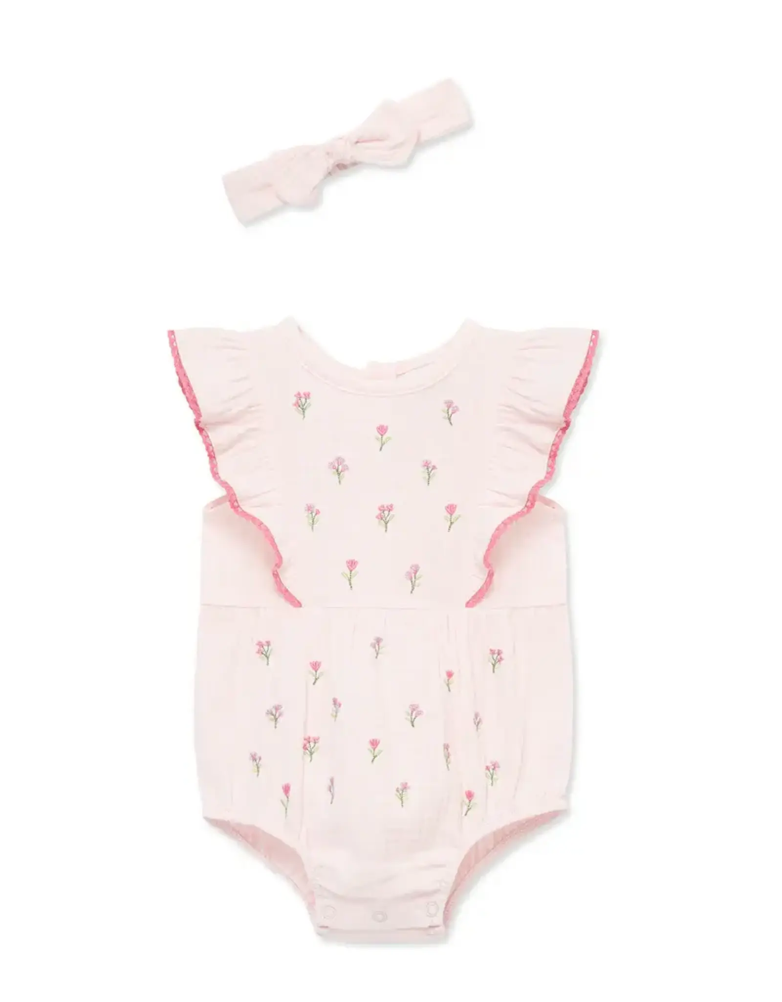 Little Me Little Me- Pink Tiny Flowers Bubble & HB